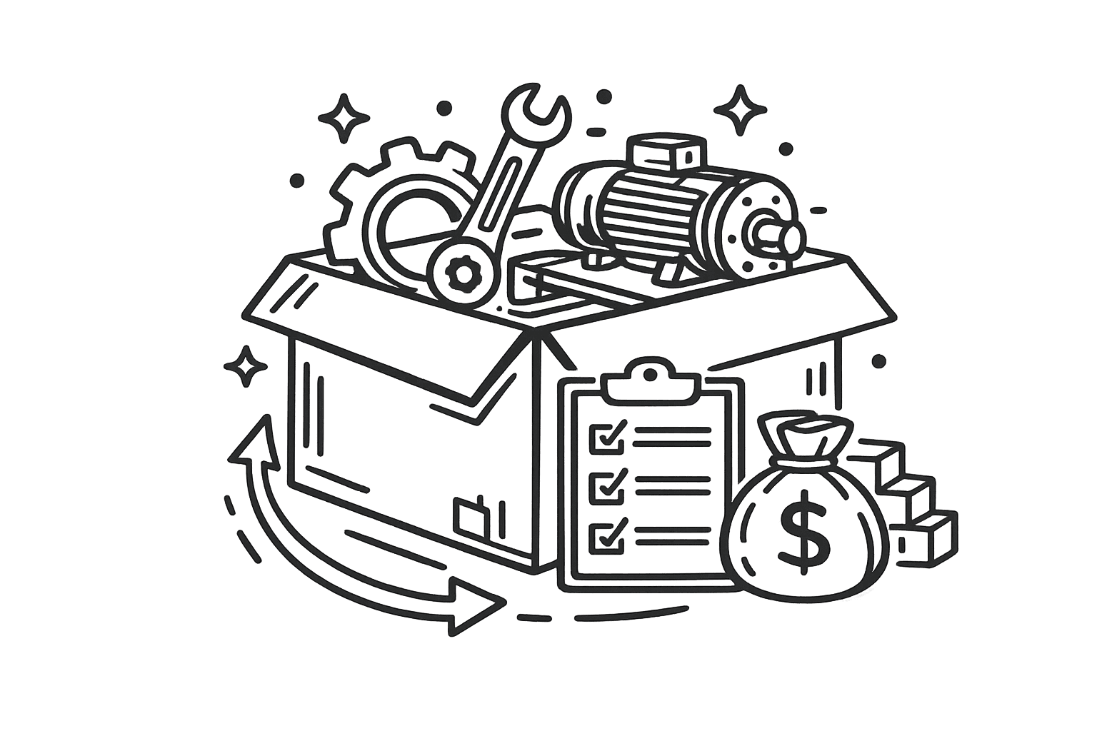 Industrial product supply service illustration