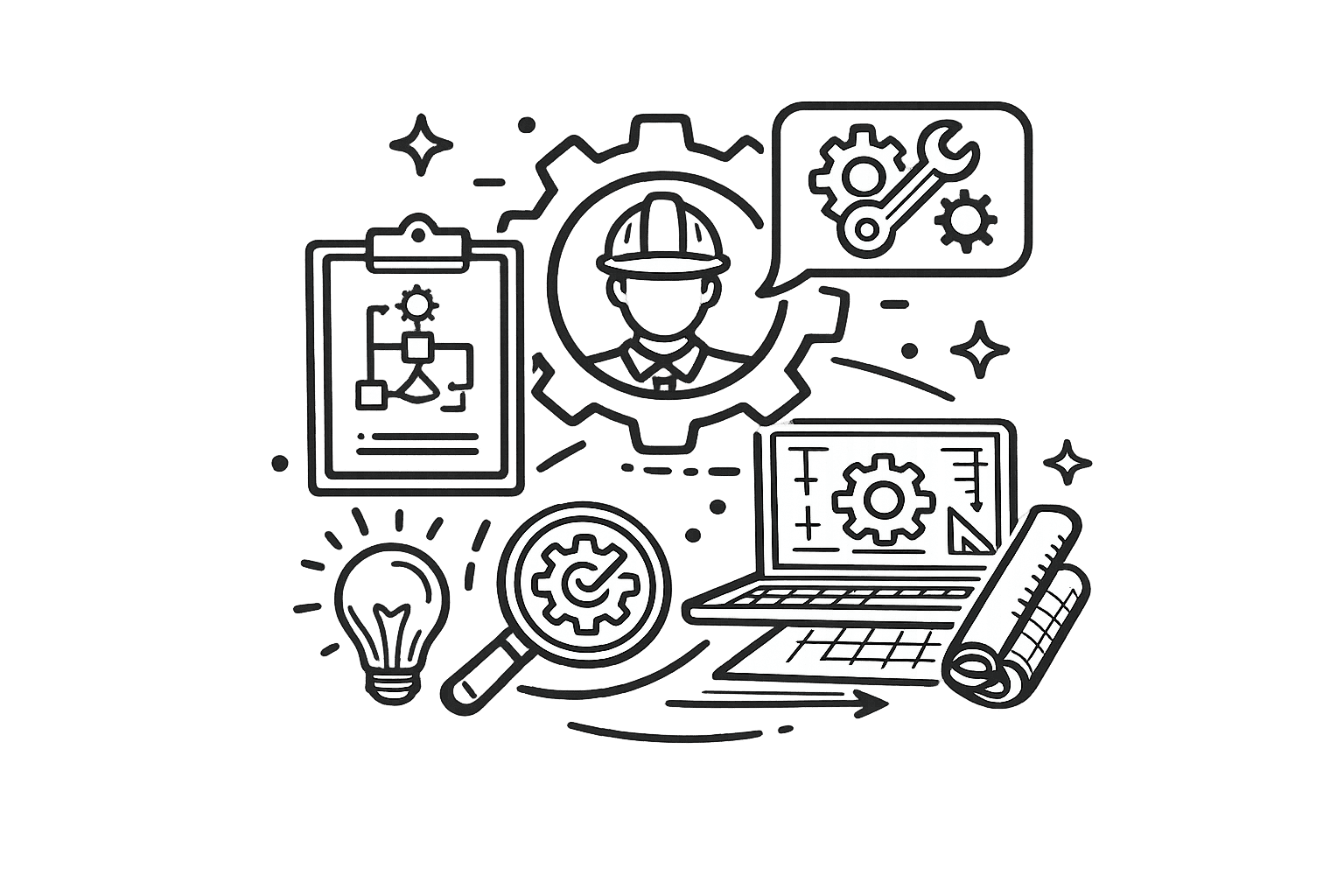 Engineering and technical consultancy service illustration